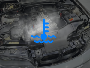 BMW overheating warning dashboard