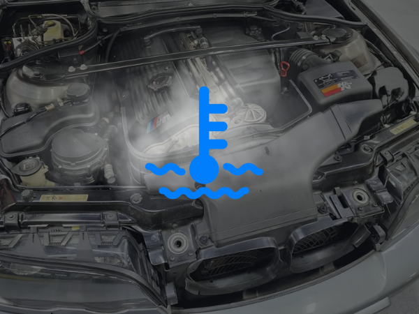 BMW overheating warning dashboard